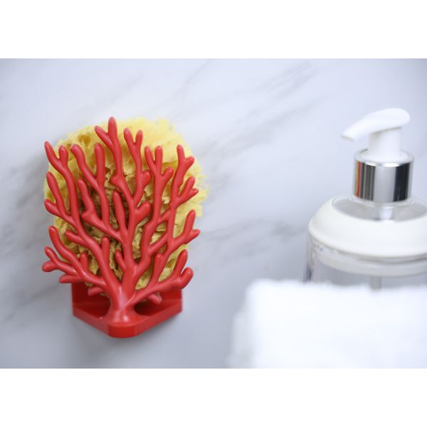 Держатель для мочалок coral sponge красный