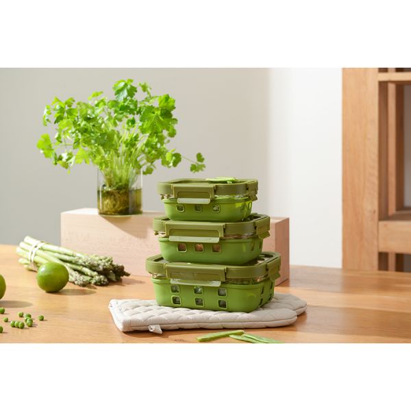 Контейнер для запекания, хранения и переноски продуктов в чехле, 1050 мл, зеленый Smart Solutions