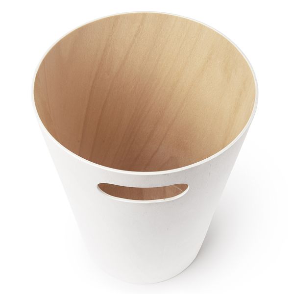 Контейнер мусорный Woodrow белая/никель