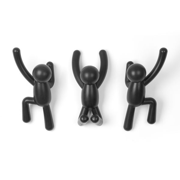 Вешалки-крючки Buddy 3 шт черные