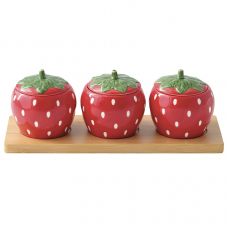 Набор банок для хранения на подставке jardin des fraise, 3шт Easy Life R3487/JARF