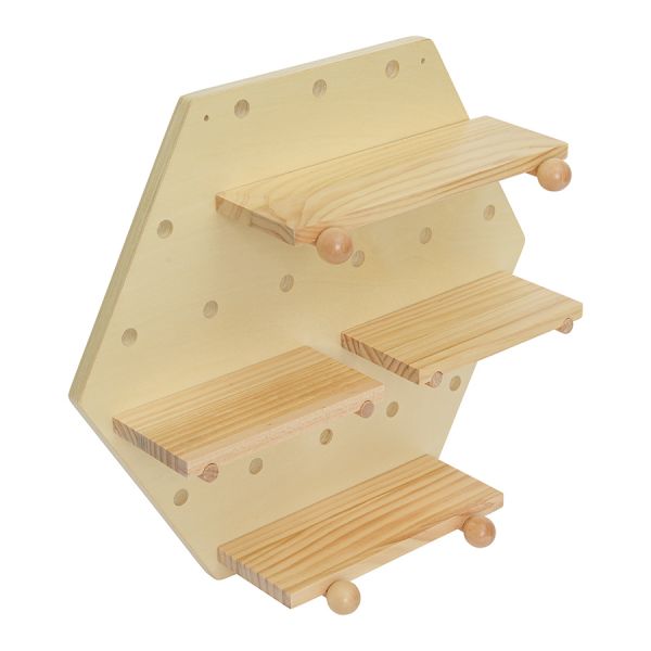 Полка настенная шестиугольная shely, D50 см, светлое дерево