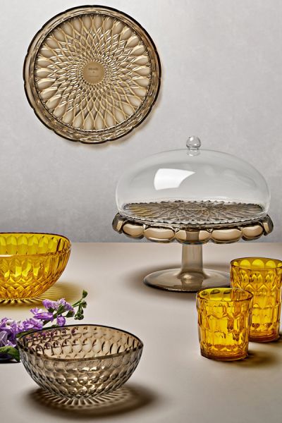 Блюдо для торта с крышкой vanity 30 см, коричневое Guzzini