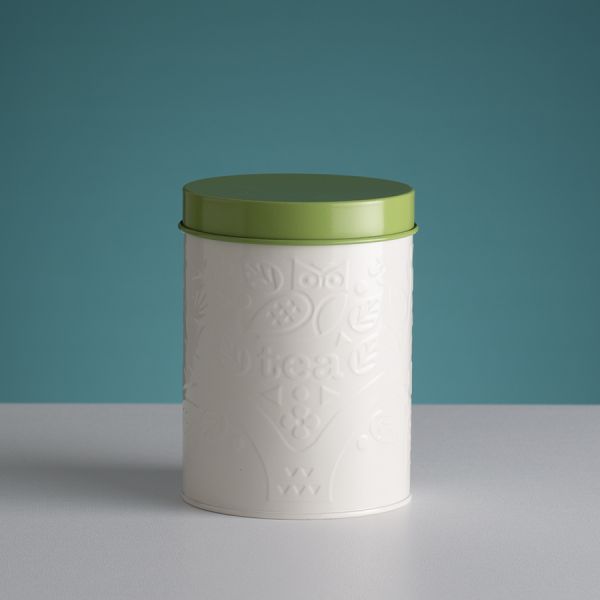 Емкость для хранения чая in the forest белая-зеленая