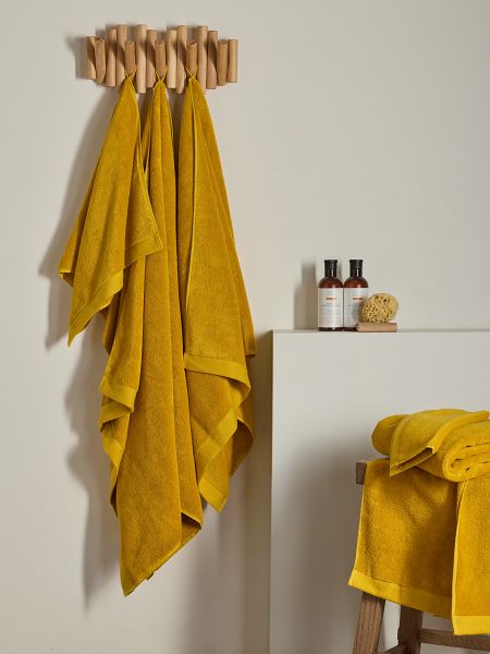 Полотенце для лица цвета охры из коллекции essential, 30х30 см Tkano