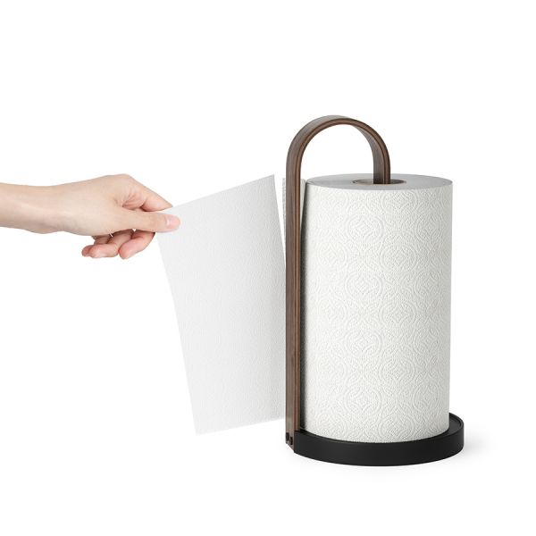Держатель для бумажных полотенец bellwood, черный/орех Umbra