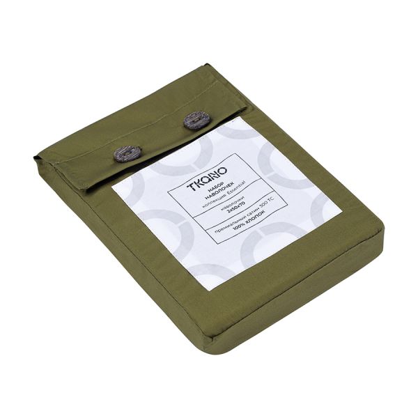 Набор наволочек из премиального сатина оливкового цвета из коллекции essential, 50х70 см Tkano