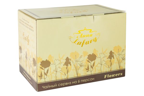 Чайный сервиз Anna Lafarg Emily Flowers Мак 14 предметов на 6 персон