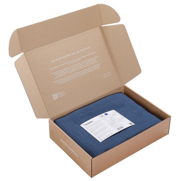 Скатерть из стираного льна синего цвета из коллекции essential, 150х250 см Tkano
