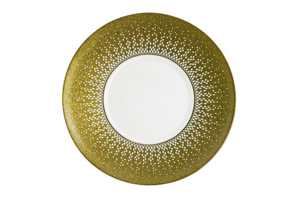 Сервиз чайный на 6 персон Virtus, 21 предмет, костяной фарфор, бело-зеленый, с золотистым кантом, матовый, Anna Lafarg Emily