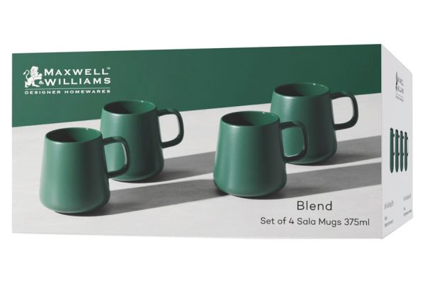 Набор из 4-х кружек Blend Sala, тёмно-зеленый 0.375 л Maxwell & Williams