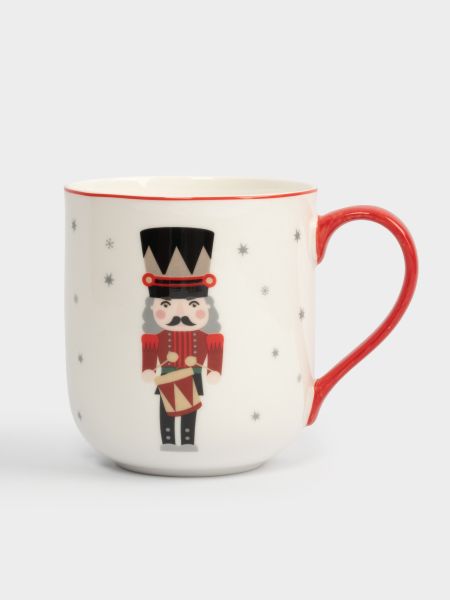 Кружка 450 мл, фарфор, бело-красная, Щелкунчик, Nutcracker ANNA LAFARG

