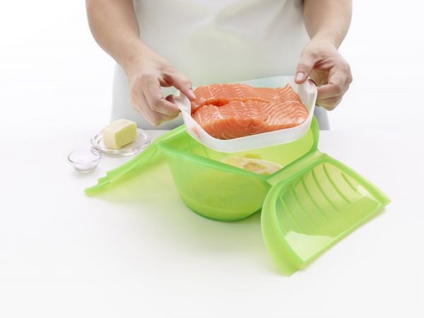 Конверт для запекания LEKUE глубокий 1 л силиконовый цвет салатовый 