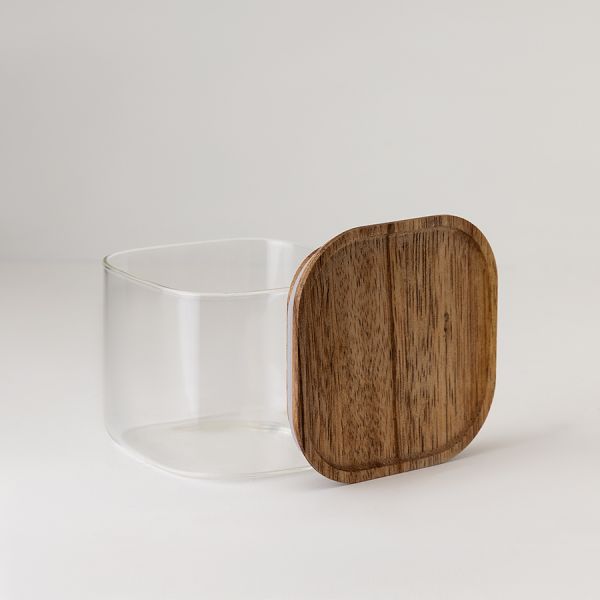 Банка для хранения квадратная glass acacia, 600 мл Smart Solutions