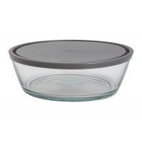 Контейнер 2 л, стекло/пластик, круглый, серый, Basis ANNA LAFARG