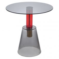 Столик кофейный amalie D50 см серый/красный