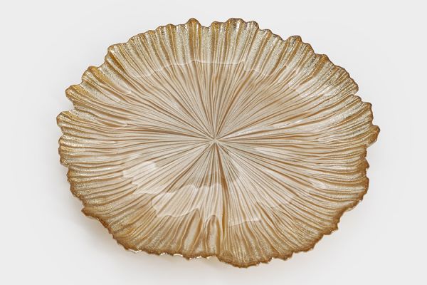 Тарелка закусочная 21 см, стекло, золотистая, Ray ANNA LAFARG