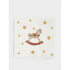 Салфетки бумажные, 21х21 см, 20 шт, квадратные, белые, Лошадка-качалка, Miracle ANNA LAFARG