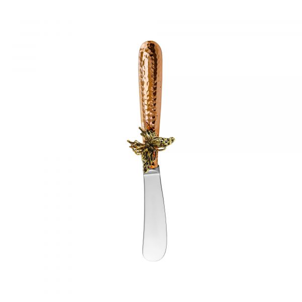 Нож для масла «Бабочки» медный кованый с чернением КМ1014НЖ06