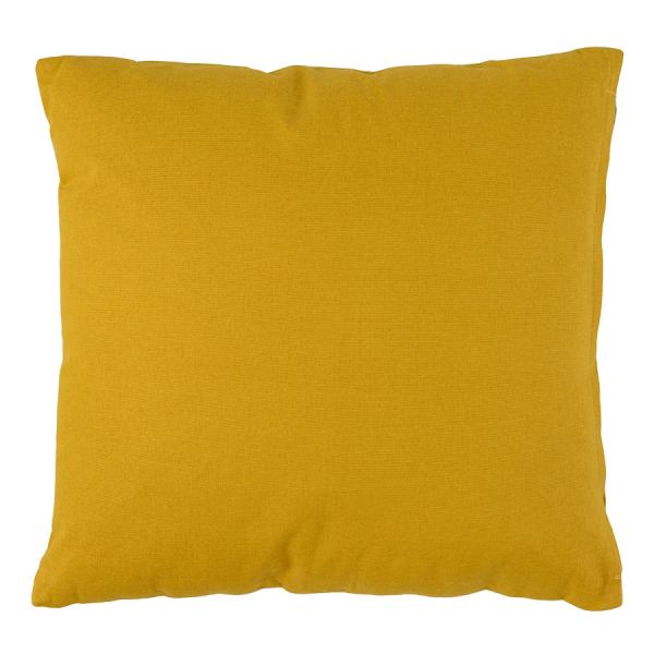 Подушка декоративная из хлопка горчичного цвета с авторским принтом из коллекции freak fruit