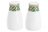 Солонка 8.5 см Изумруд, фарфор, бело-зеленая, с золотистым кантом Anna Lafarg Emily
