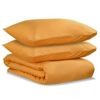 Комплект постельного белья из сатина цвета шафрана из коллекции wild, 200х220 см Tkano
