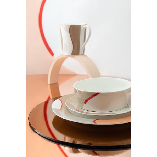 Набор из двух салатников бежевого цвета с авторским принтом из коллекции freak fruit 16см