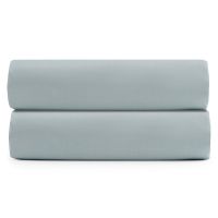 Простыня на резинке из сатина голубого цвета из коллекции essential 160х200 см 