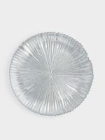 Тарелка обеденная 28 см, стекло, серебристая, Avila Anna Lafarg