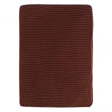 Плед из хлопка жемчужной вязки коричневого цвета из коллекции essential, 130x180 см Tkano