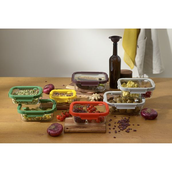 Контейнер для запекания и хранения прямоугольный с крышкой, 1 л, светло-серый Smart Solutions