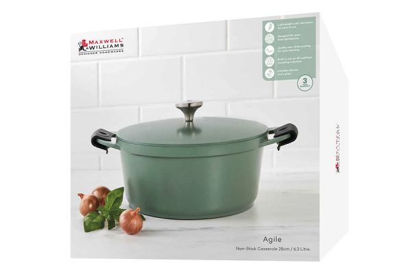 Кастрюля Agile, зелёная, 28 см, 6,3 л Maxwell & Williams