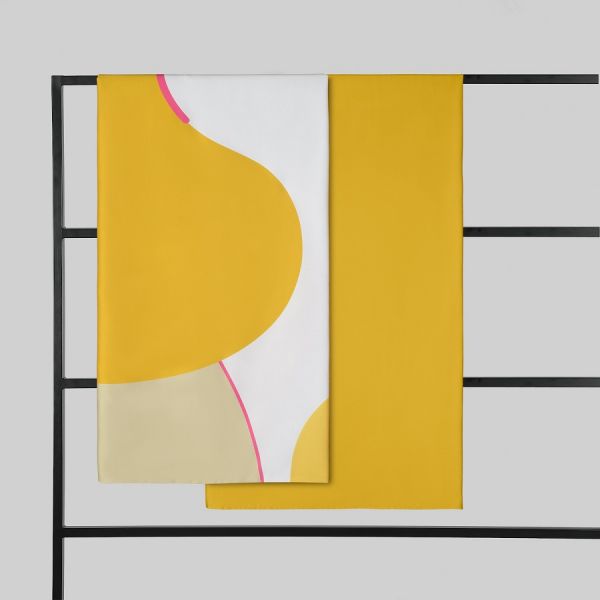 Комплект постельного белья из сатина горчичного цвета с авторским принтом из коллекции freak fruit