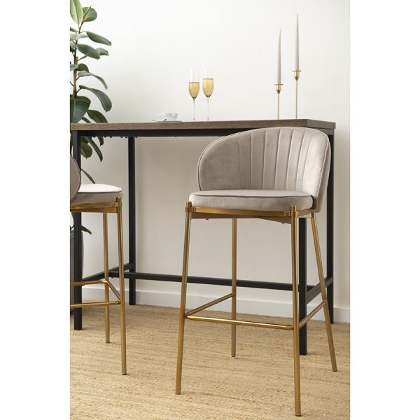 Стул барный coral, велюр, серо-бежевый Bergenson Bjorn