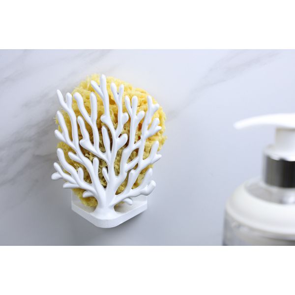 Держатель для мочалок coral sponge белый
