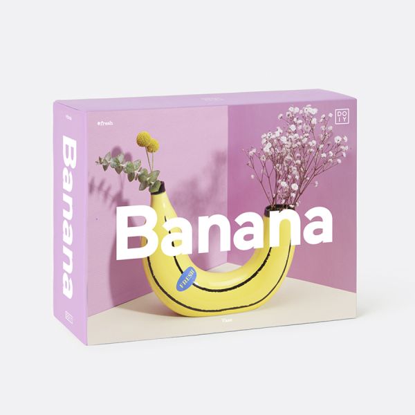 Ваза для цветов banana, 19 см, желтая Doiy