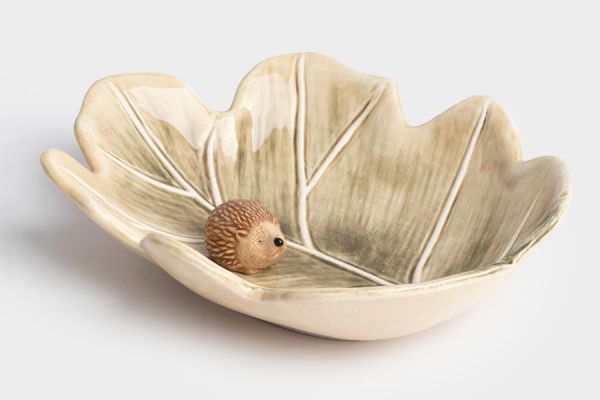 Блюдо 20х17 см, керамика, зеленое, Еж на листе, Autumn forest ANNA LAFARG
