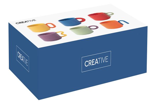 Набор кружек Creative, зелёный, жёлтый, оранжевый, фиолетовый, красный, синий, 0.1 л, 6 шт Easy Life