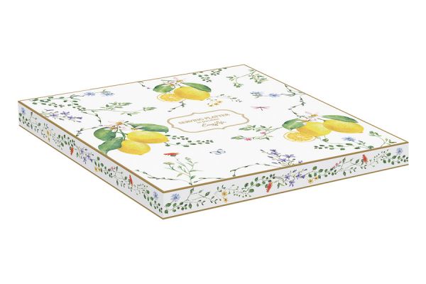 Блюдо 25х18 см, фарфор, овальное, белое, Цветы и лимоны, Fleurs et Citrons Easy Life