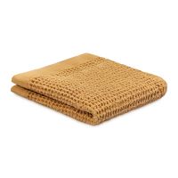 Полотенце для лица из умягченной вафли цвета охры из коллекции essential, 30x30 см Tkano