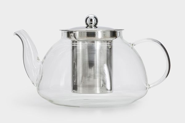 Чайник заварочный 980 мл, стекло/сталь, серебристый, Base ANNA LAFARG
