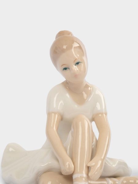 Статуэтка, 10 см, фарфор, молочно-белая, Балерина, Lady
