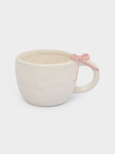 Кружка 380 мл, керамика, молочная, Бант, Bow
