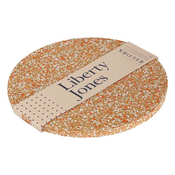 Набор из 4-х сервировочных ковриков из пробки и переработанного материала recork, D30 см Liberty Jones