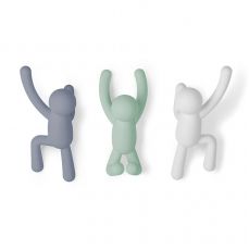 Вешалки-крючки Buddy 3 шт разноцветные мятные