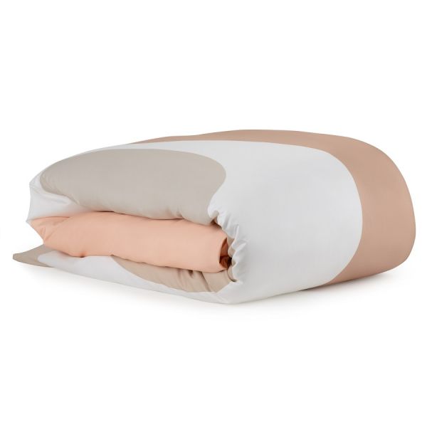 Комплект постельного белья из сатина бежевого цвета с авторским принтом из коллекции freak fruit