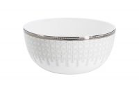 Салатник 14.5 см Ривьера, фарфор, белый, с серебристым кантом Anna Lafarg Emily
