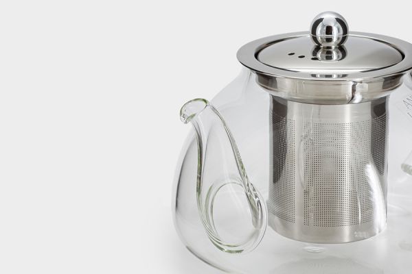 Чайник заварочный 980 мл, стекло/сталь, серебристый, Base ANNA LAFARG
