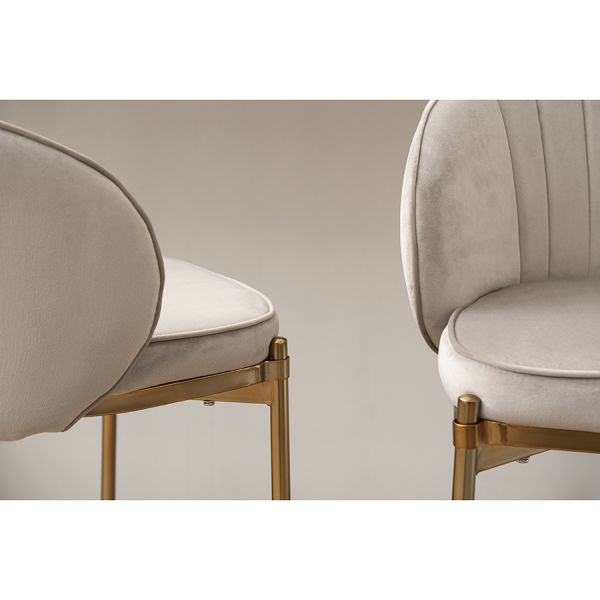 Стул барный coral, велюр, серо-бежевый Bergenson Bjorn