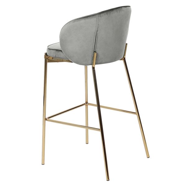 Стул барный coral, велюр, серо-бежевый Bergenson Bjorn